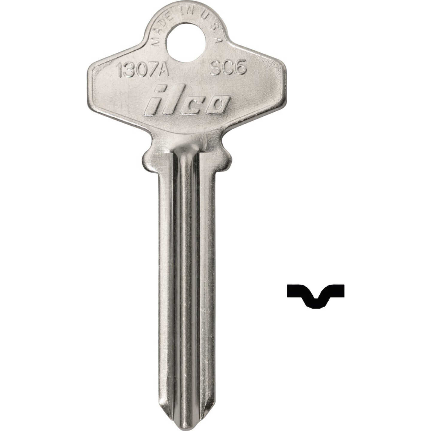 ILCO Schlage Nickel Plated House Key, SC6 / 1307A (10-Pack) Image 1