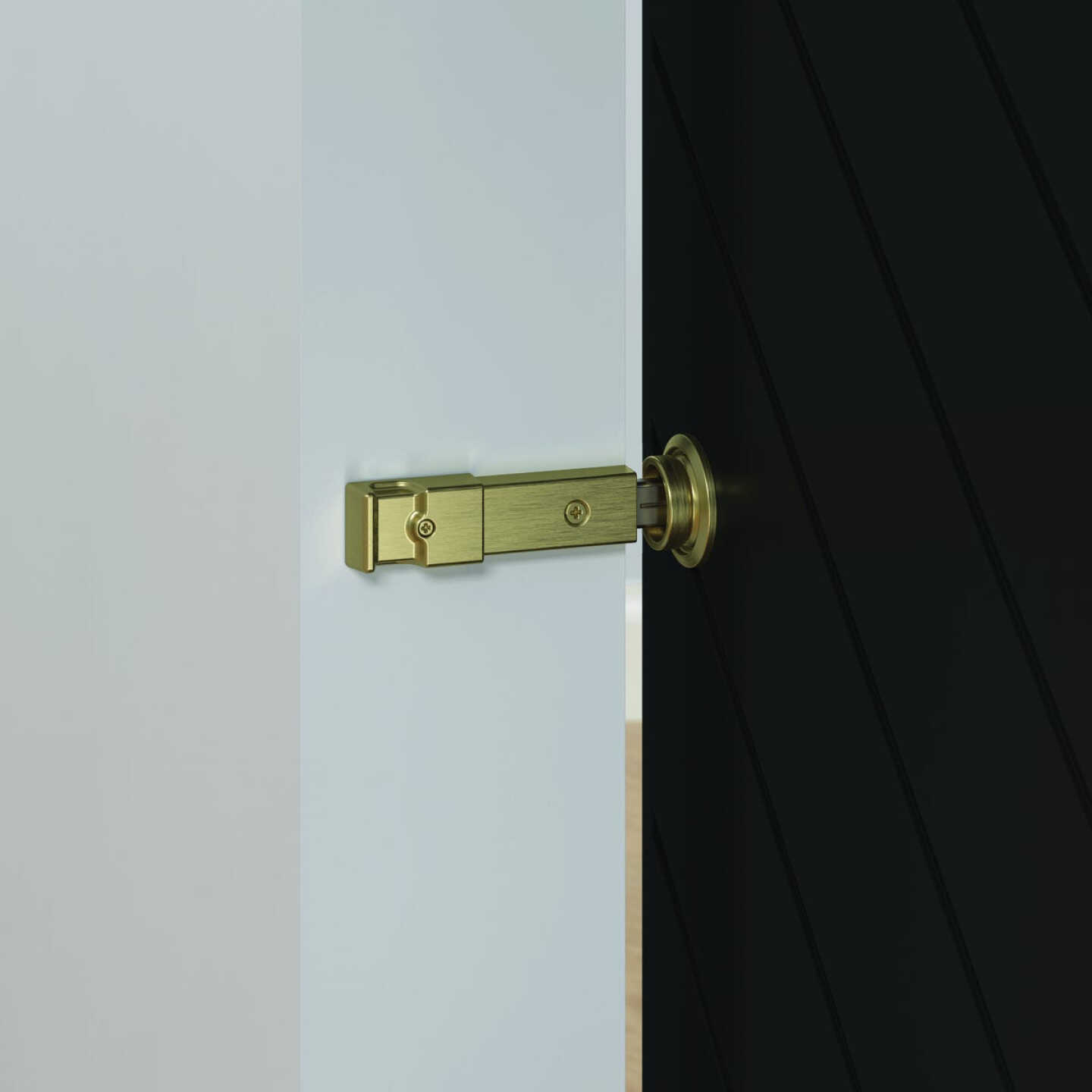 National Hardware Brushed Gold Barn Door Lock Image 2