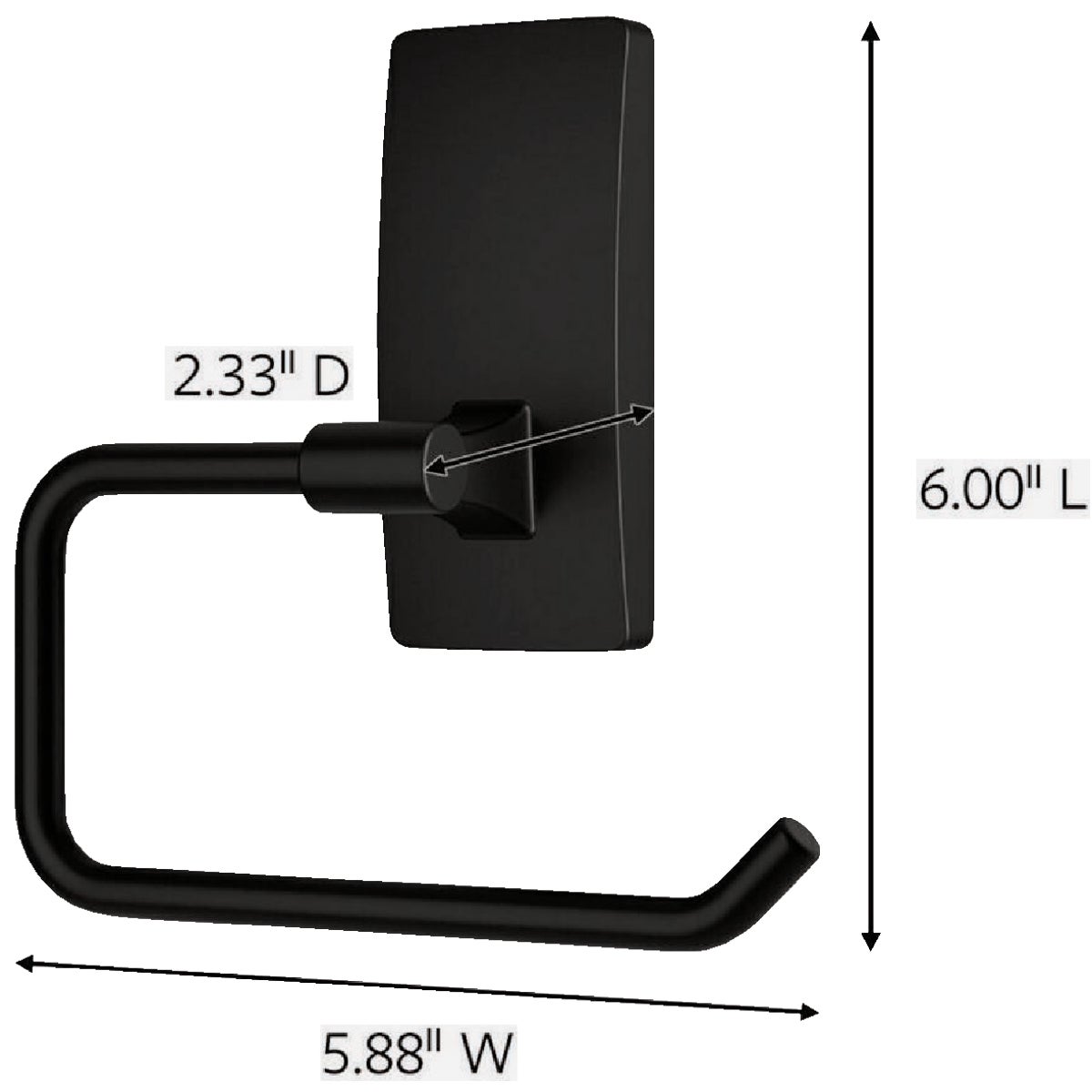 Command Bath Matte Black Adhesive Toilet Paper Holder, 2 Strips Image 8