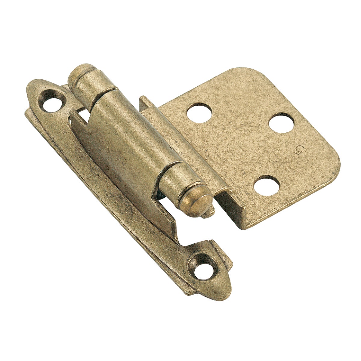 Amerock 3/8 In. Burnished Brass Self-Closing Inset Hinge, (2-Pack) Image 1