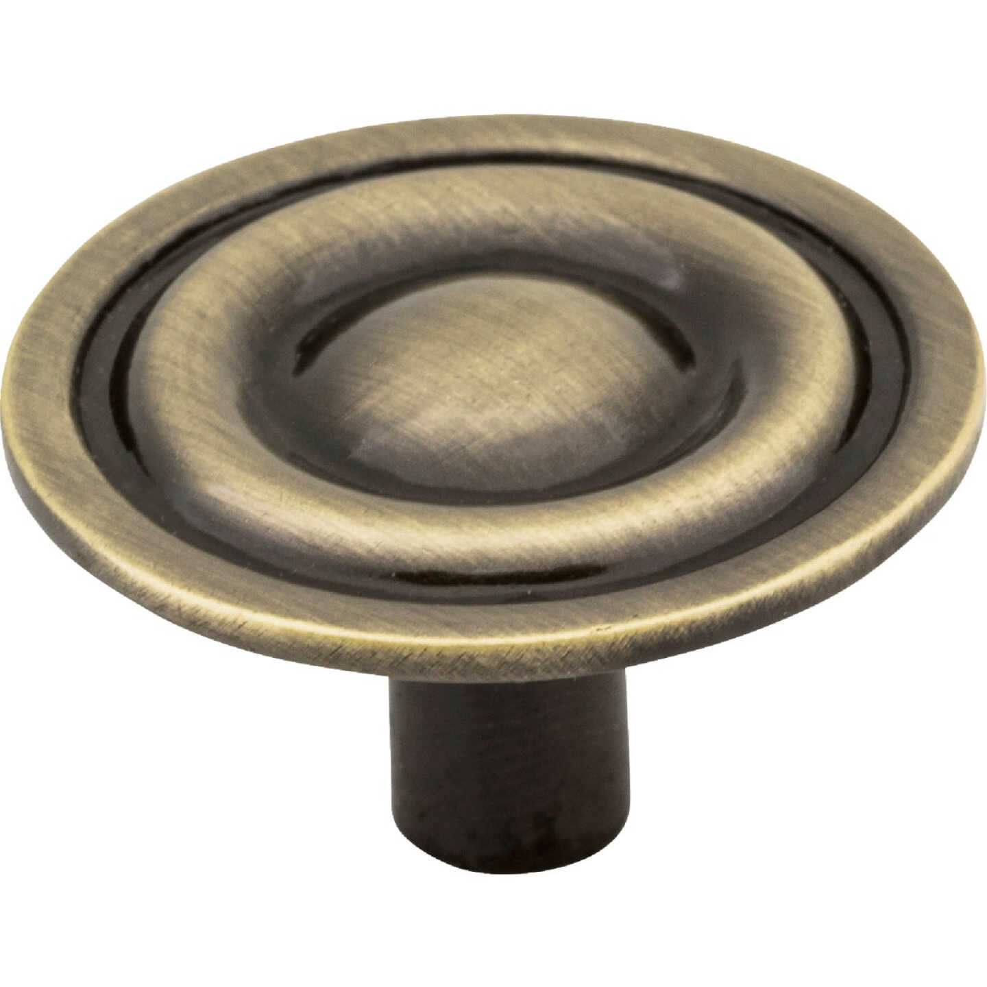 Elements Kingsport 1-5/16 In. Diameter Brushed Antique Brass Ringed Mushroom Knob Image 1