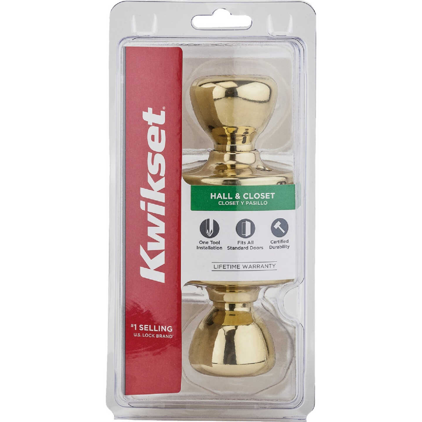 Kwikset Polished Brass Mobile Home Passage Lockset Image 2