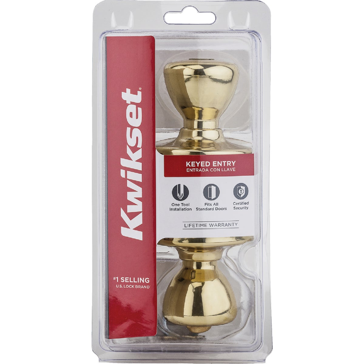 Kwikset Polished Brass Mobile Home Entry Lockset Image 2