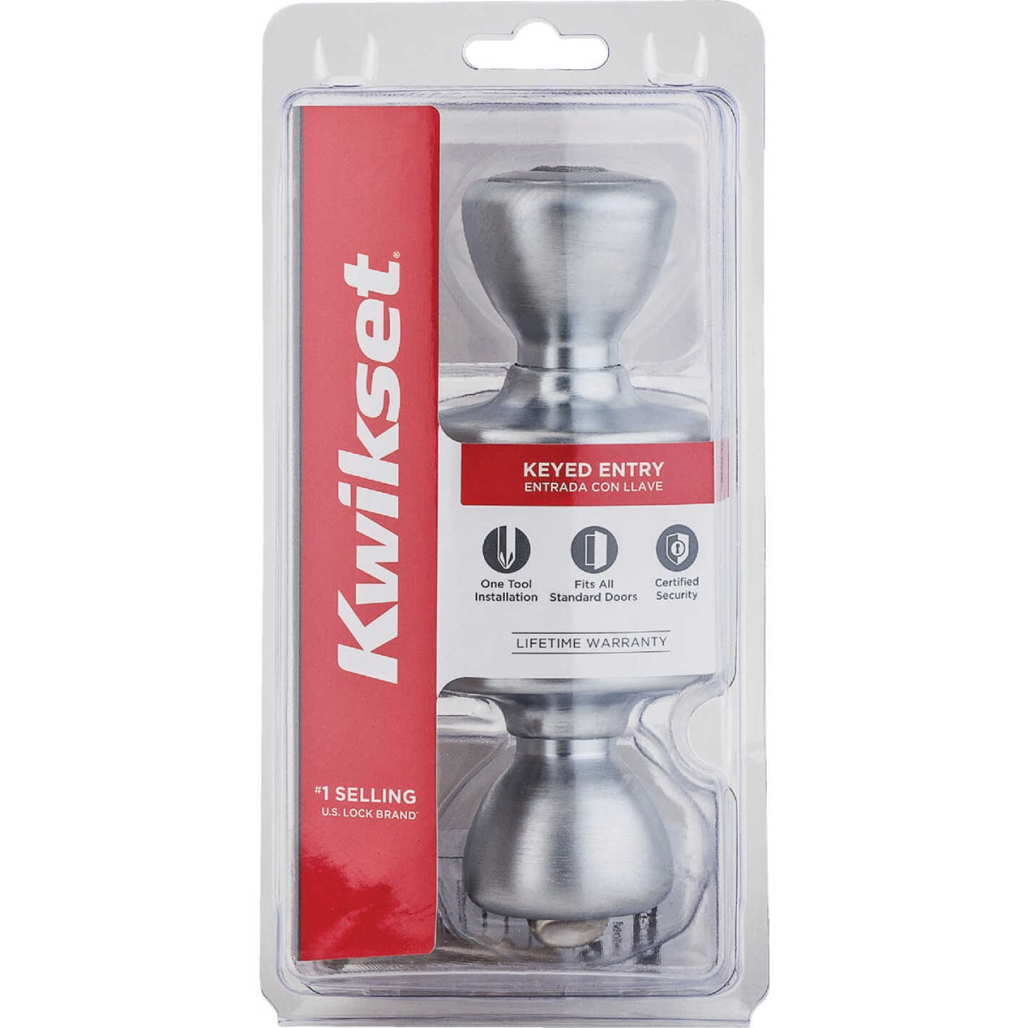 Kwikset Satin Chrome Mobile Home Entry Lockset Image 1