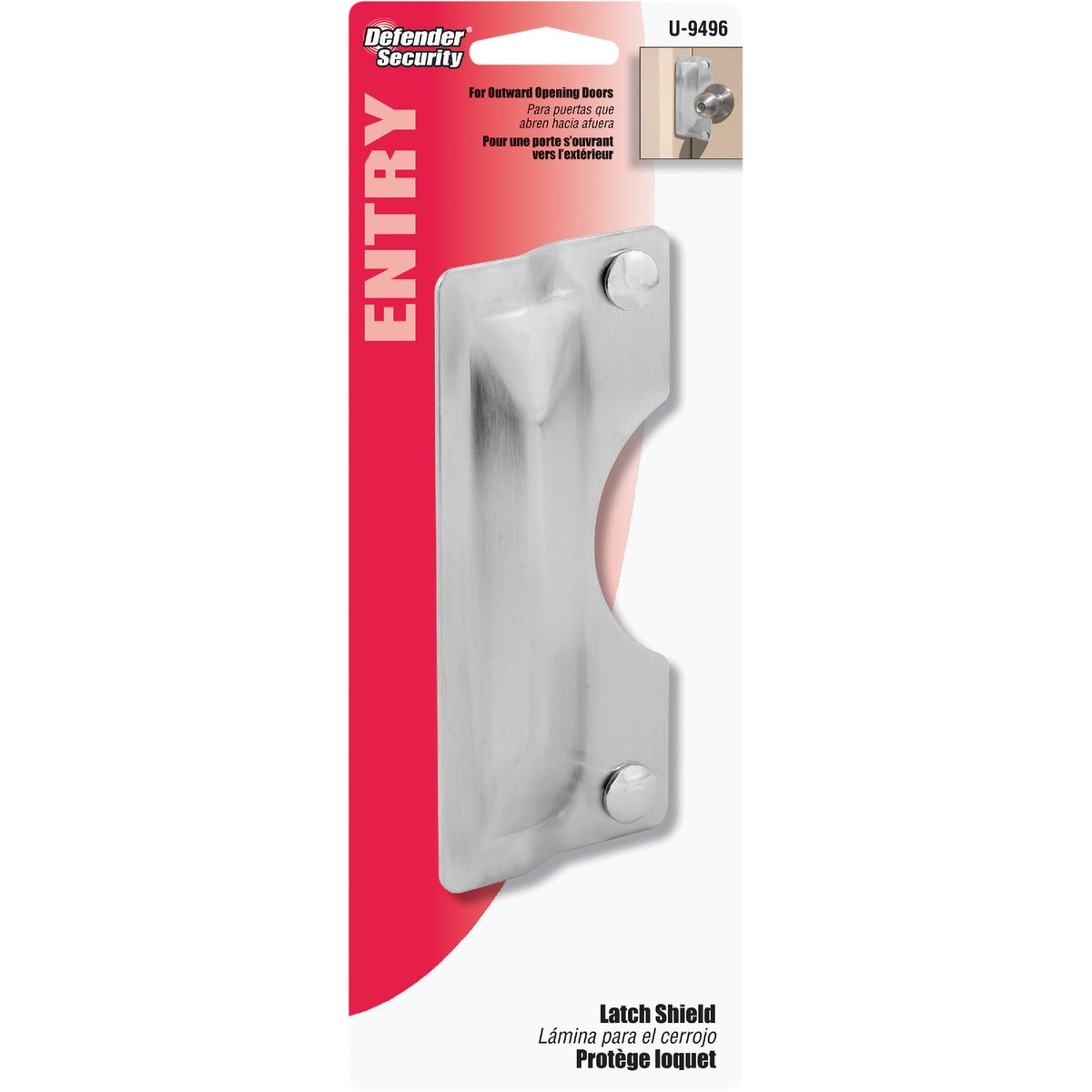 Defender Security 3 In. x 7 In. Stainless Steel Latch Guard Image 2