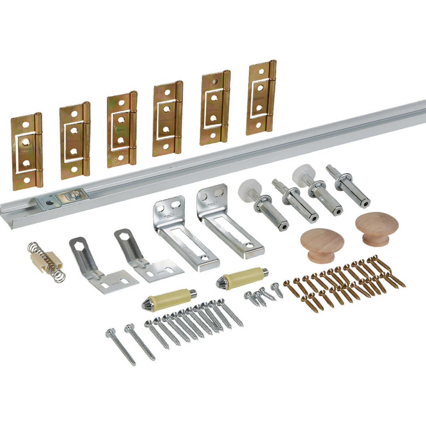 National Hardware 60 In. White Folding Door Hardware Set Image 1
