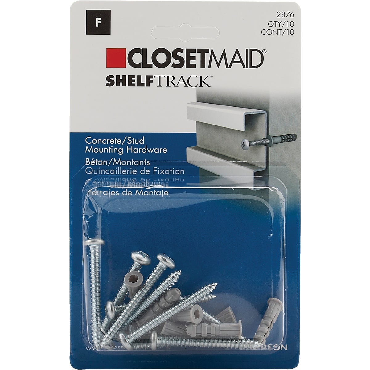 Closetmaid ShelfTrack 10-Piece Hang Track Mounting Hardware Image 2