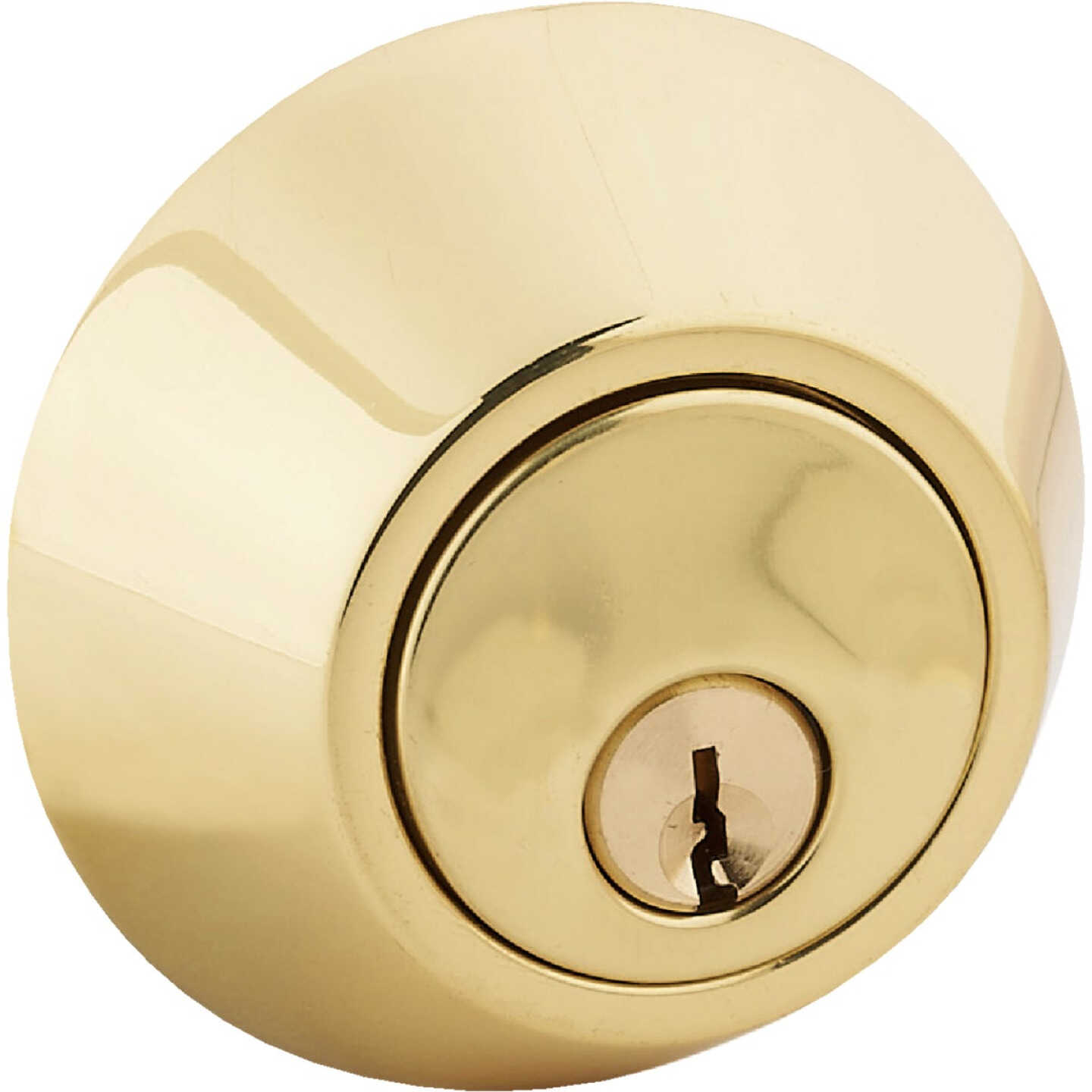 Steel Pro Polished Brass Double Cylinder Deadbolt Image 1