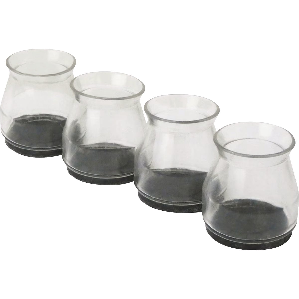 Super Sliders 1 In. Metal Plate & Round Felt Silicone Furniture Leg Tips (8-Pack) Image 1