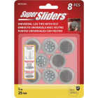 Super Sliders 1 In. Metal Plate & Round Felt Silicone Furniture Leg Tips (8-Pack) Image 3