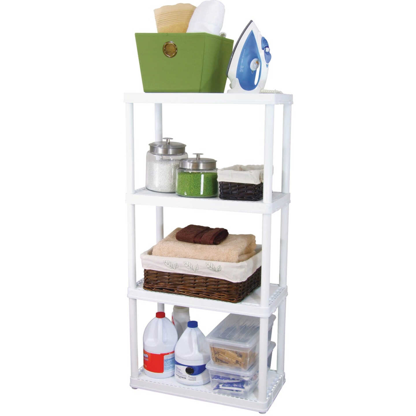 Gracious Living 4 Shelf Light Duty White Solid Unit Image 2