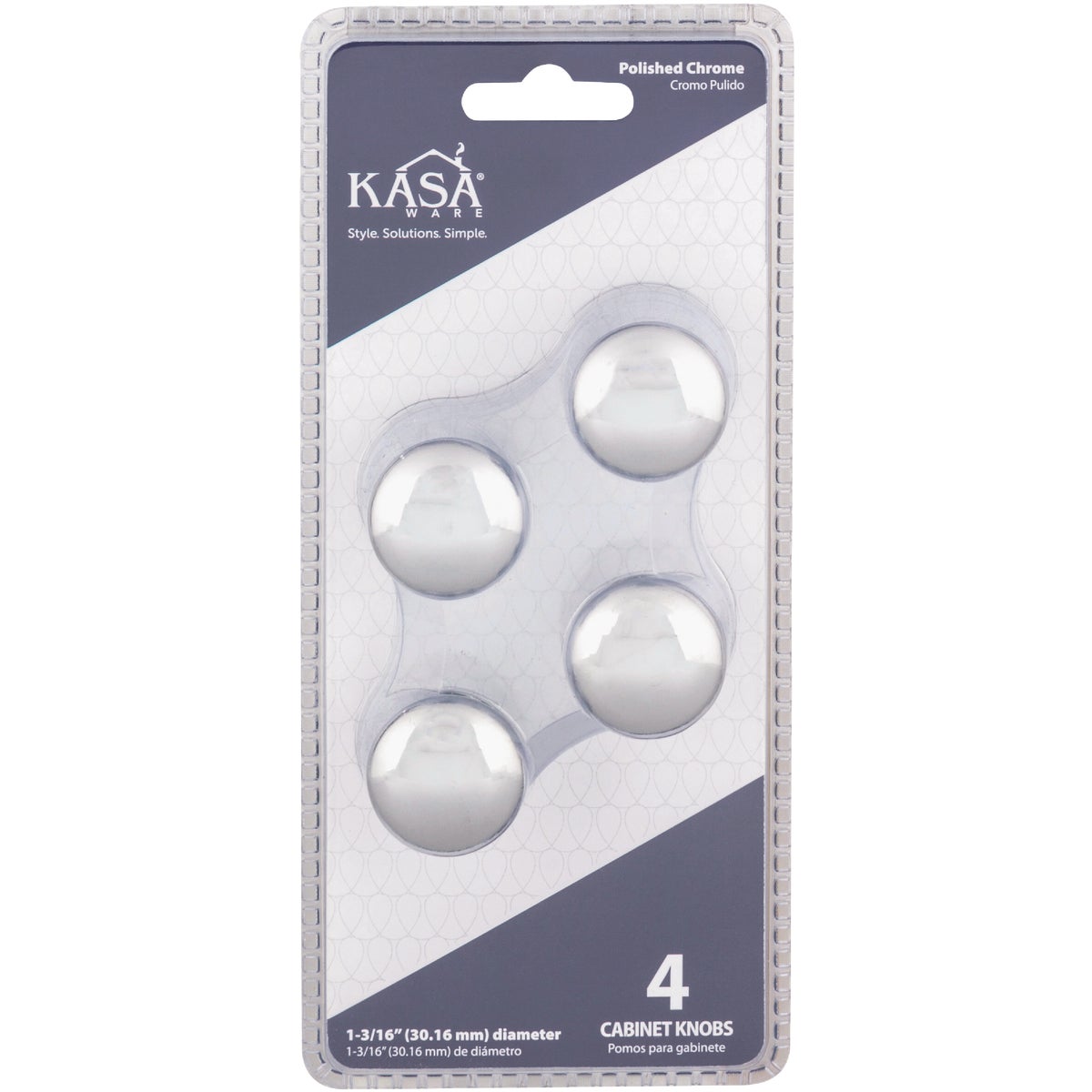 KasaWare 1-3/16 In. Dia. Polished Chrome Cabinet Knob (4-Pack) Image 2