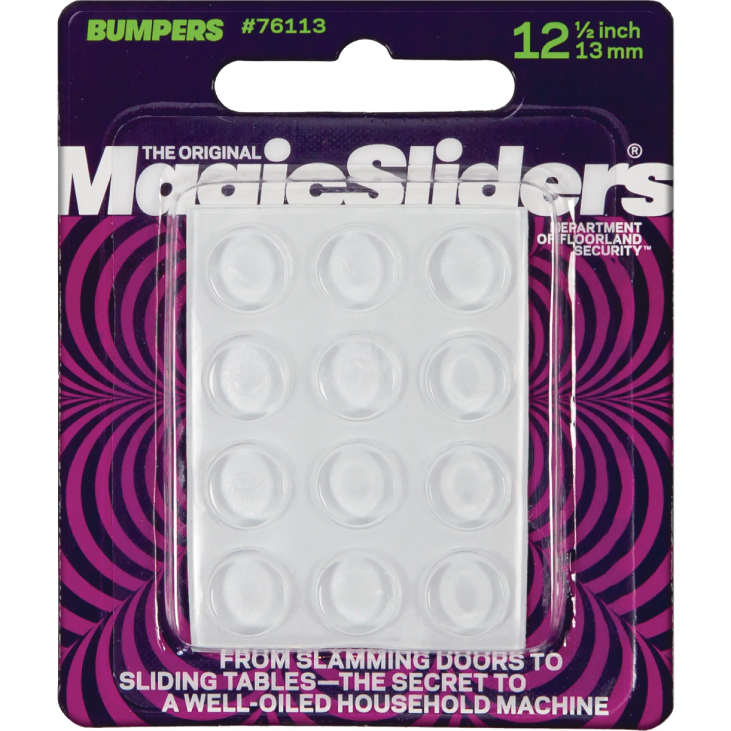 Magic Sliders 1/2 In. Round Clear Self-Stick Bumper (12-Pack) Image 1