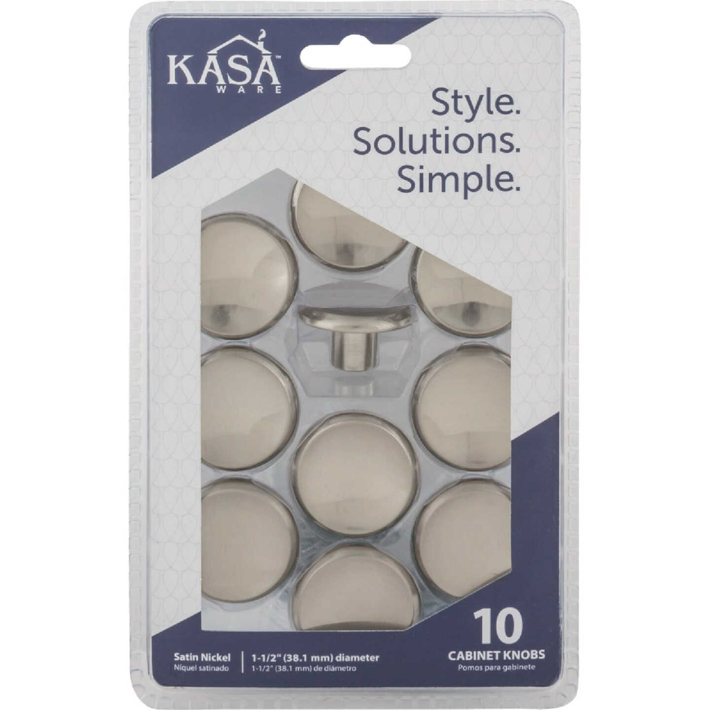 KasaWare 1-1/2 In. Diameter Satin Nickel Knob (10-Pack) Image 3