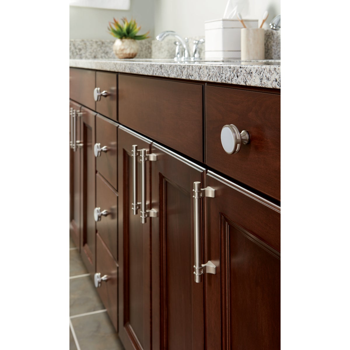 Amerock Davenport 3.75 In. Satin Nickel Cabinet Drawer Pull Image 2