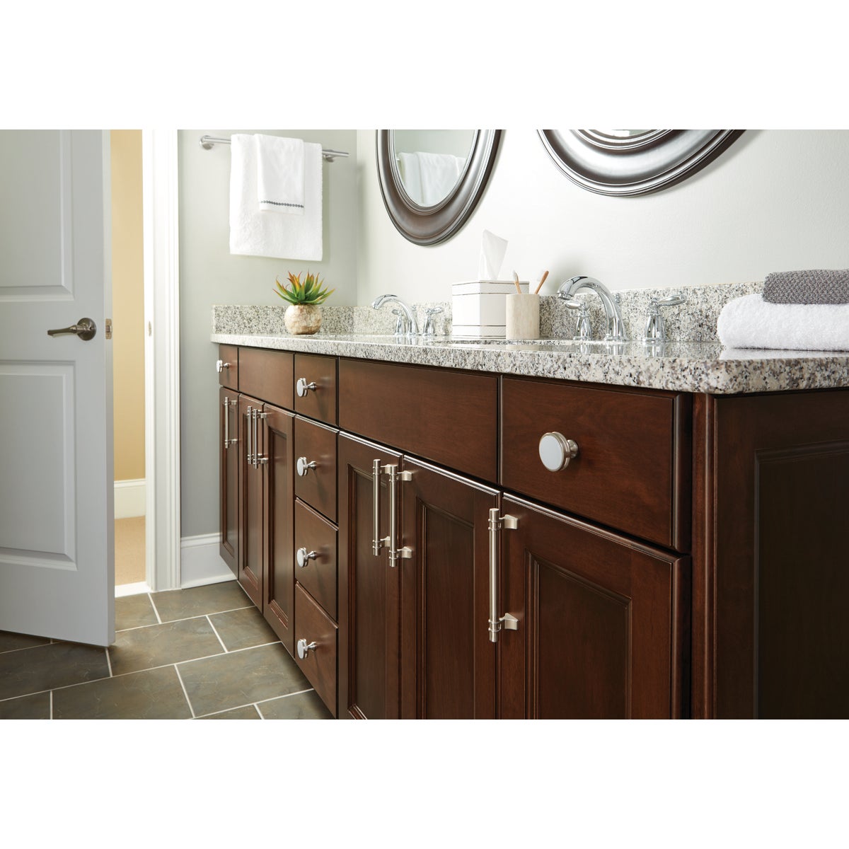 Amerock Davenport 3.75 In. Satin Nickel Cabinet Drawer Pull Image 3