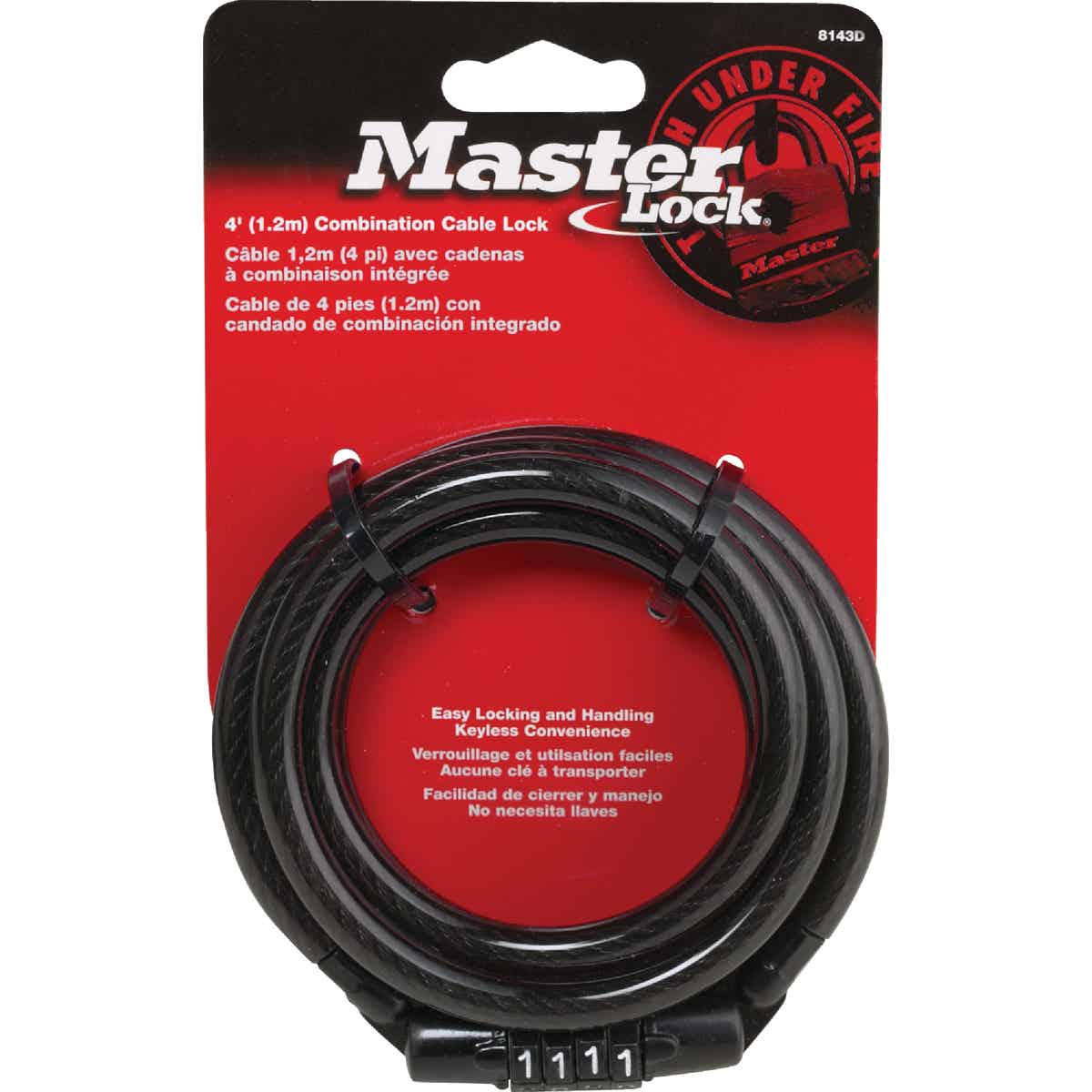 Master Lock 4 Ft. x 3/8 In. Self Coil Bicycle Lock Image 2