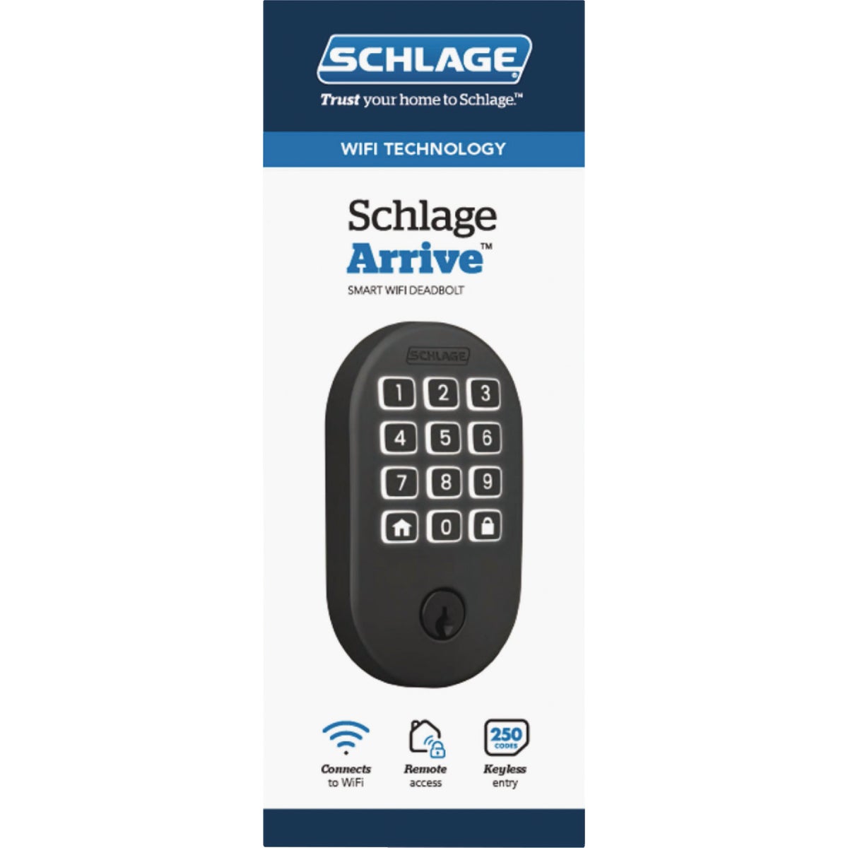 Schlage Arrive Remsen Matte Black Smart WiFi Deadbolt Image 2