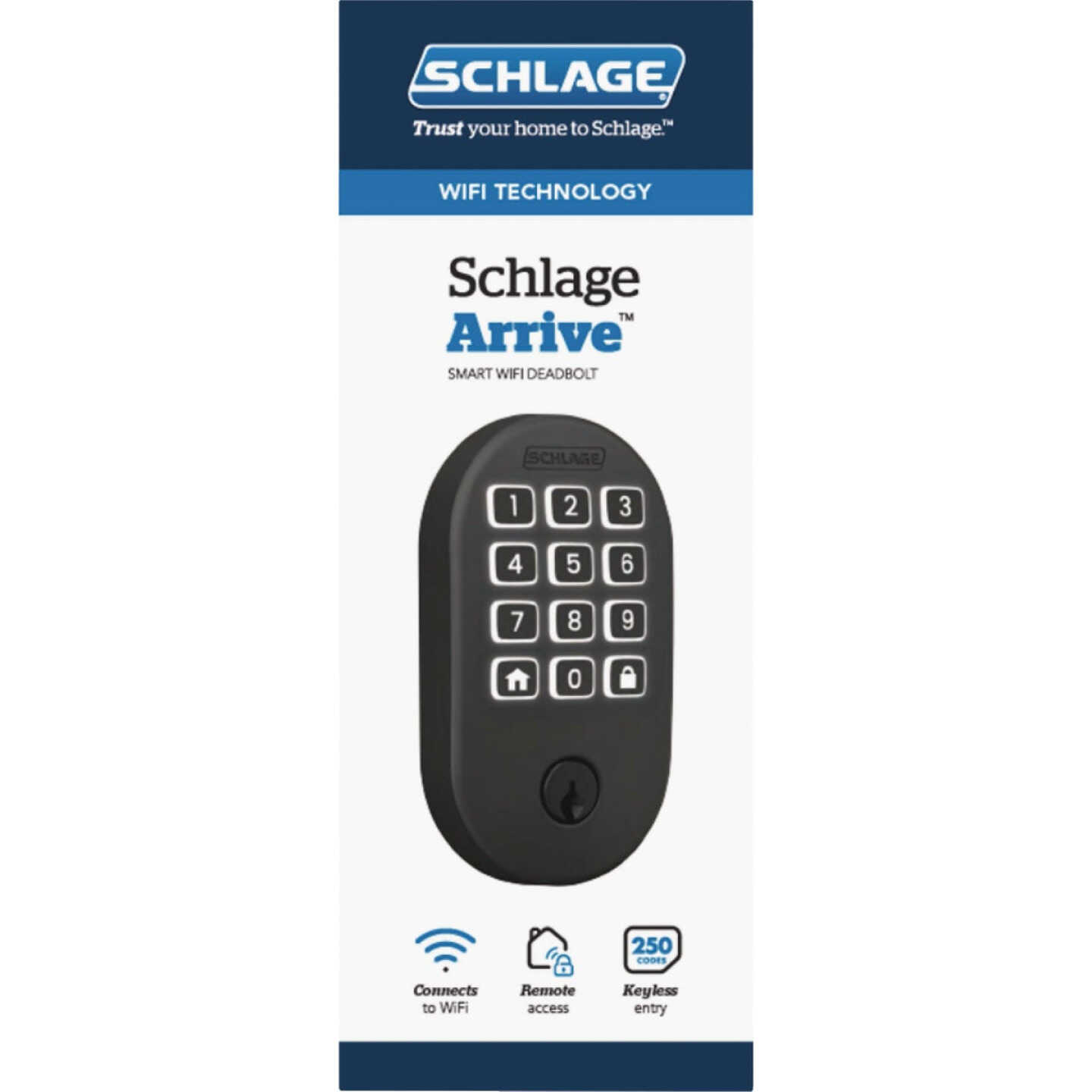 Schlage Arrive Remsen Matte Black Smart WiFi Deadbolt Image 2