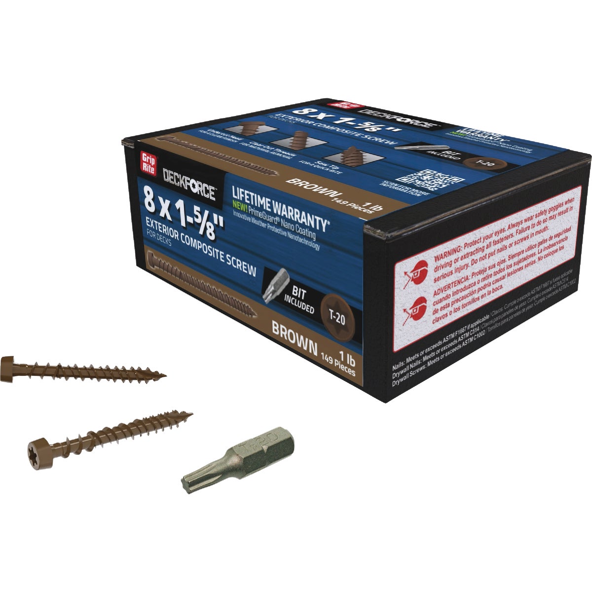 Grip-Rite DeckForce 1-5/8 In. Composite Acacia Deck Screw (1 Lb.) Image 2