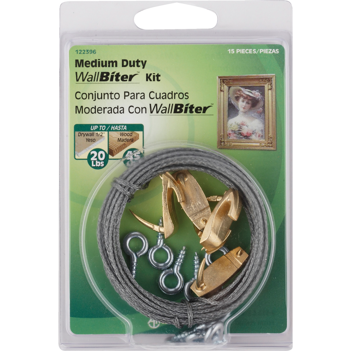 Hillman Anchor Wire 20 Lb. Capacity Wallbiter Picture Hanging Kit Image 2