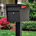 Mail Boss Black Steel Locking Security Post Mount Mailbox Image 2