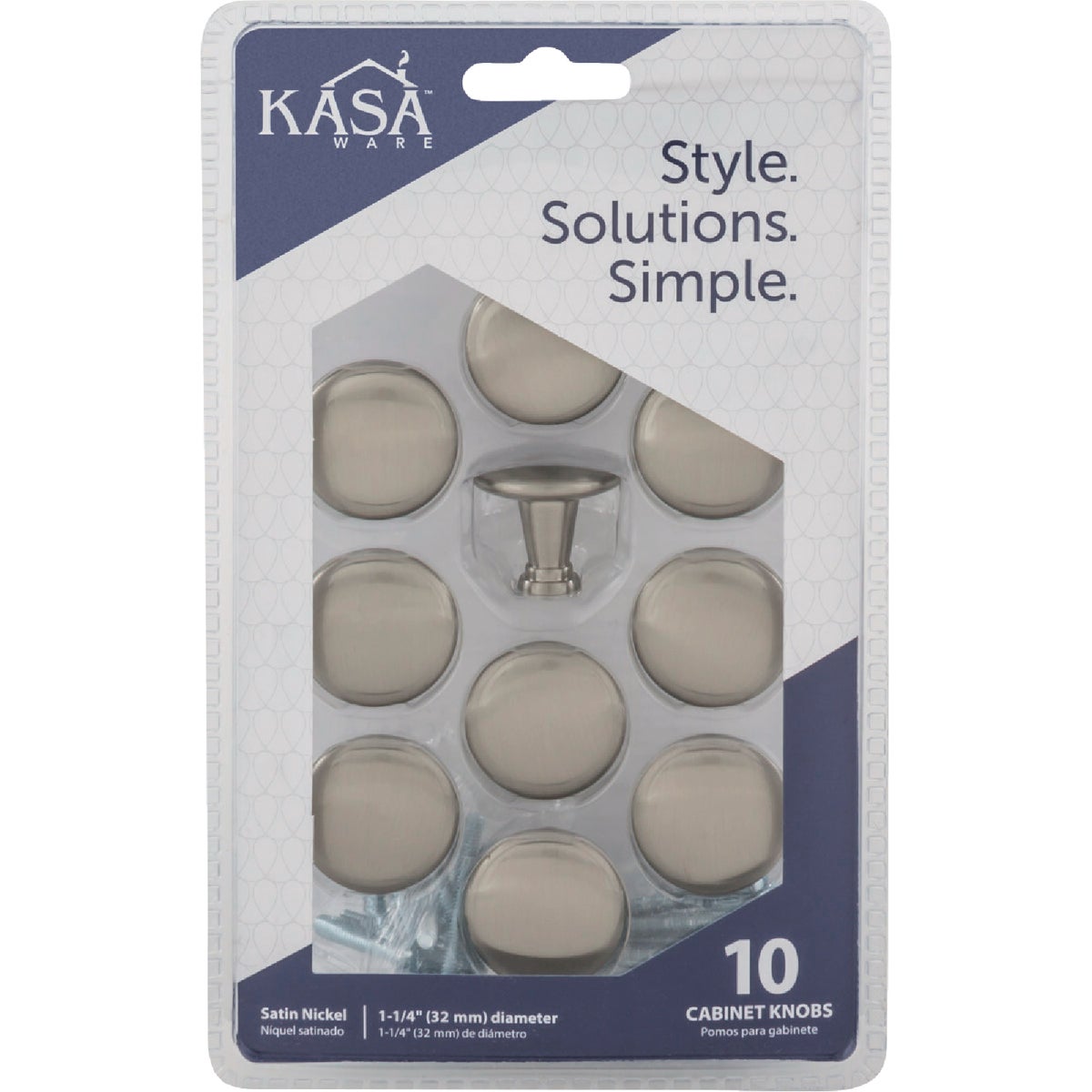 KasaWare 1-1/4 In. Diameter Satin Nickel Knob (10-Pack) Image 2