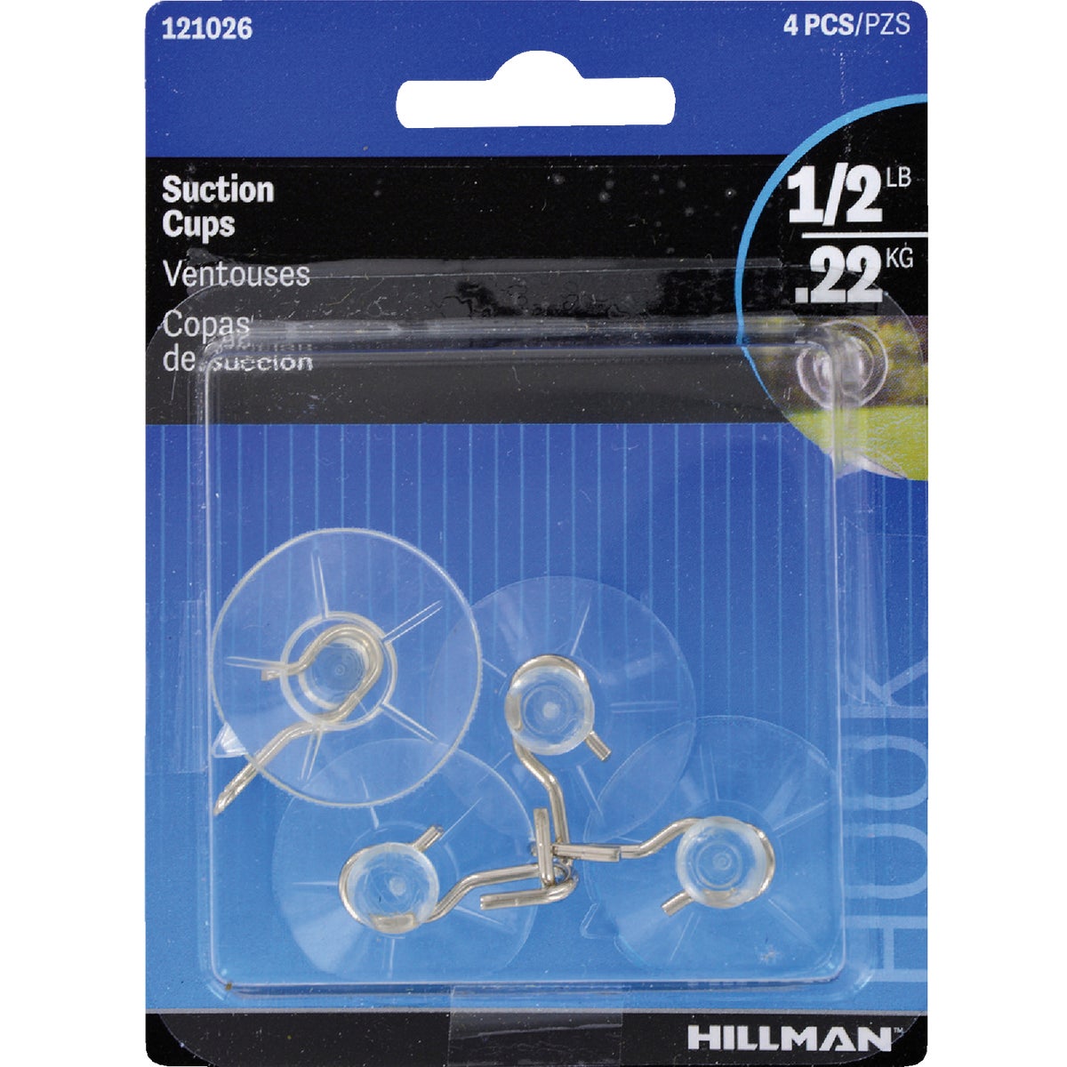 Hillman Suction Cup Hooks (4-Pack)
