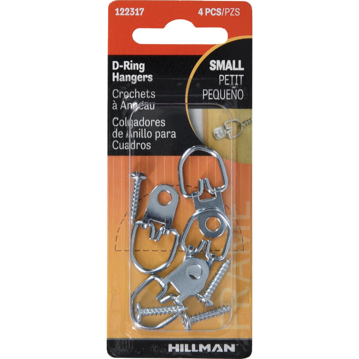 Hillman Small Anchor Wire D-Ring Hangers (4-Count) Image 2