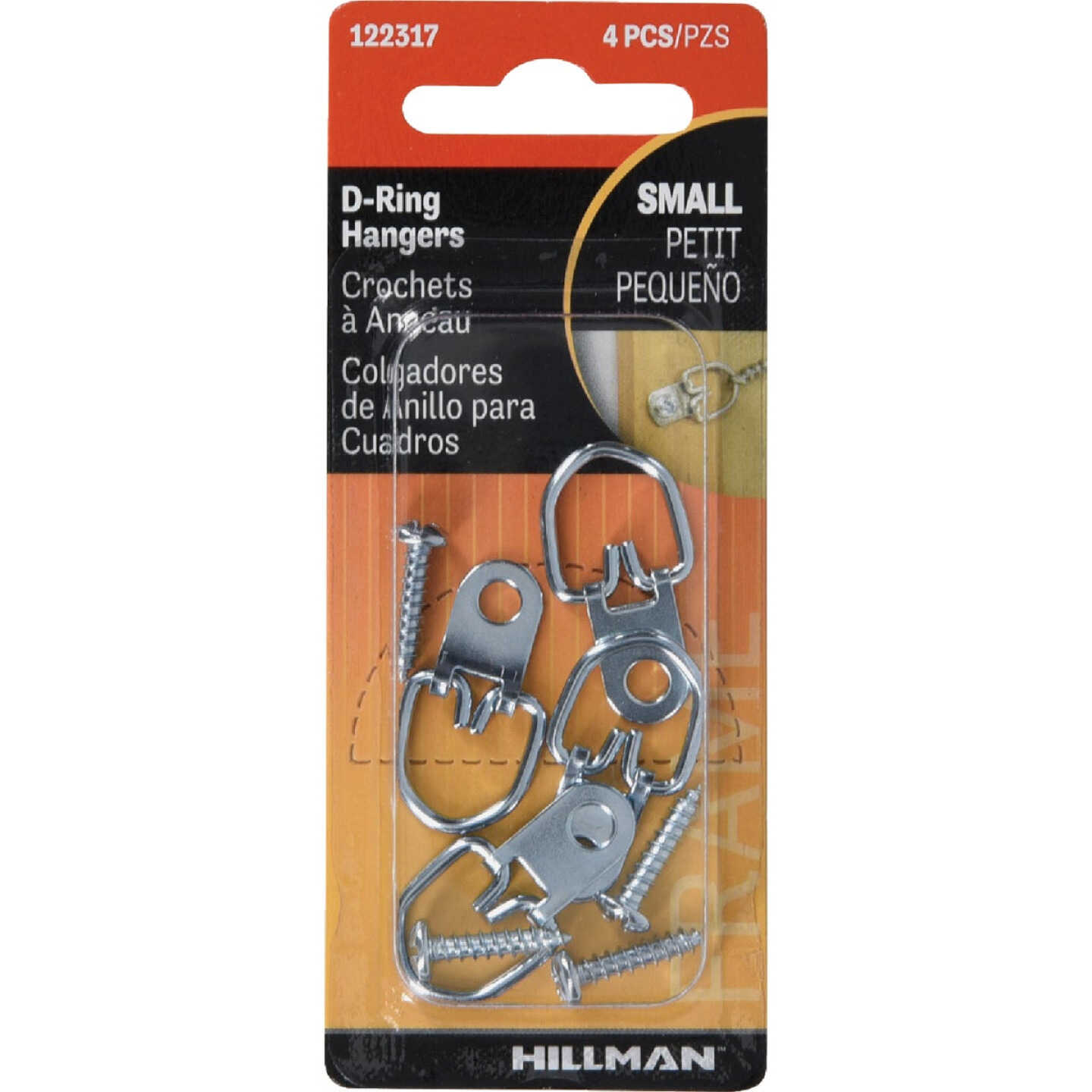 Hillman Small Anchor Wire D-Ring Hangers (4-Count) Image 2