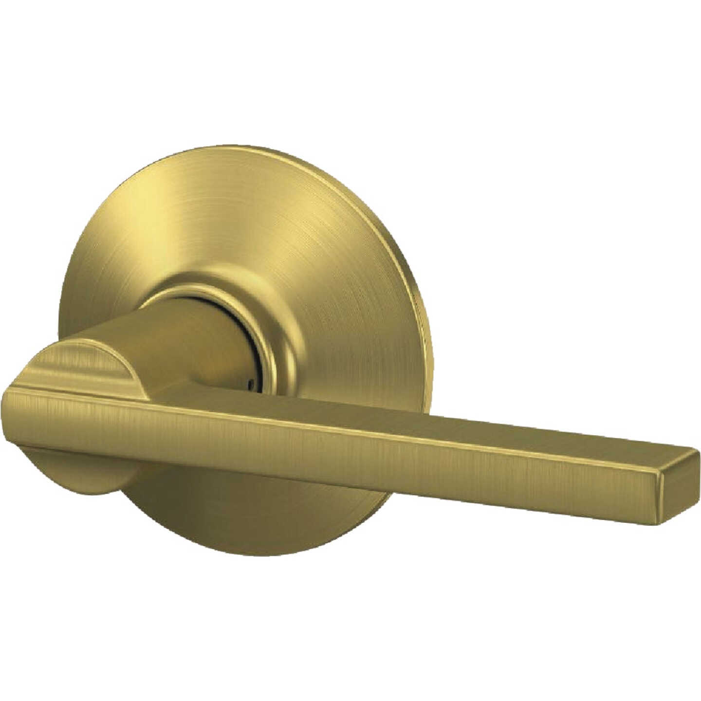 Schlage F Series Latitude Lever Satin Brass Hall & Closet Lock Image 2