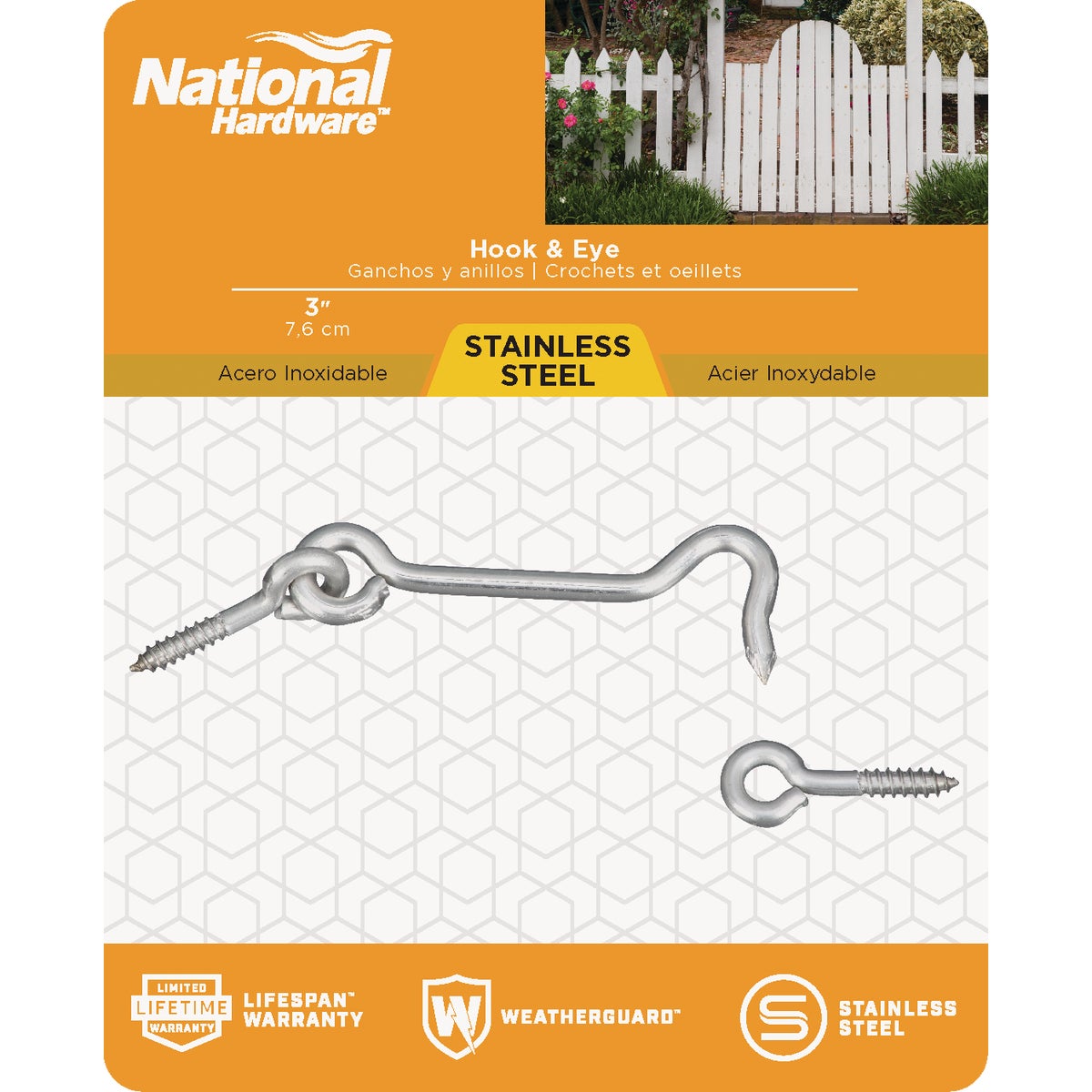 National Hardware Stainless Steel 3 In. Hook & Eye Bolt Image 2