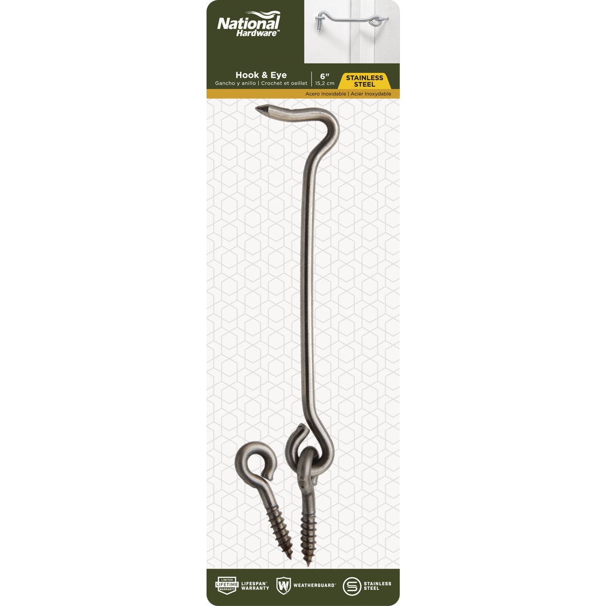 National Hardware Stainless Steel 6 In. Hook & Eye Bolt Image 2