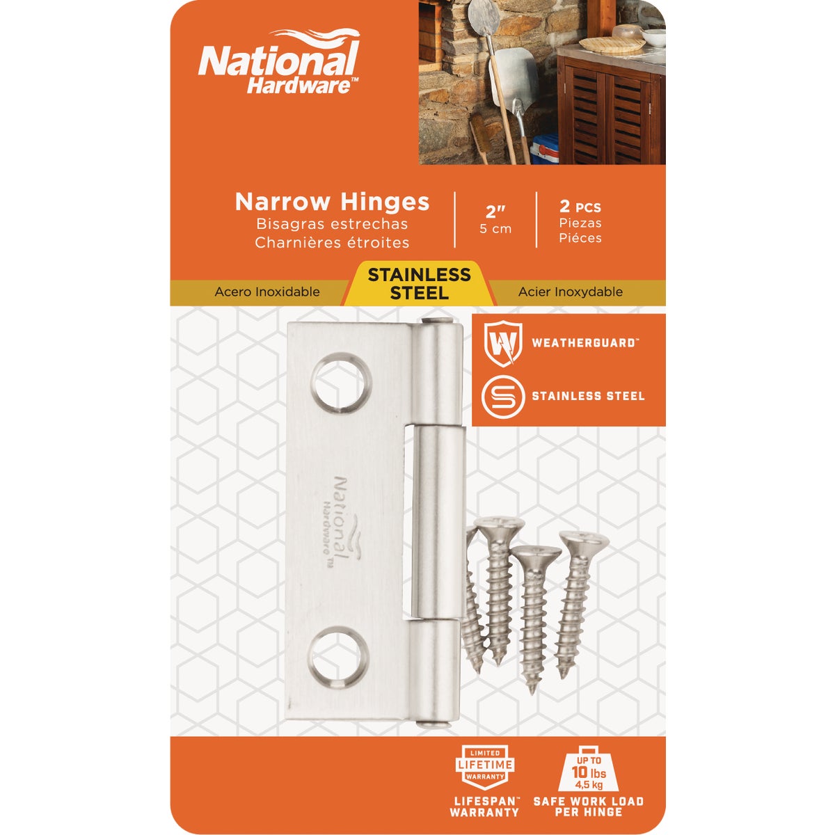 National Hardware 2 In. Stainless Steel Narrow Tight-Pin Hinge (2-Pack) Image 2