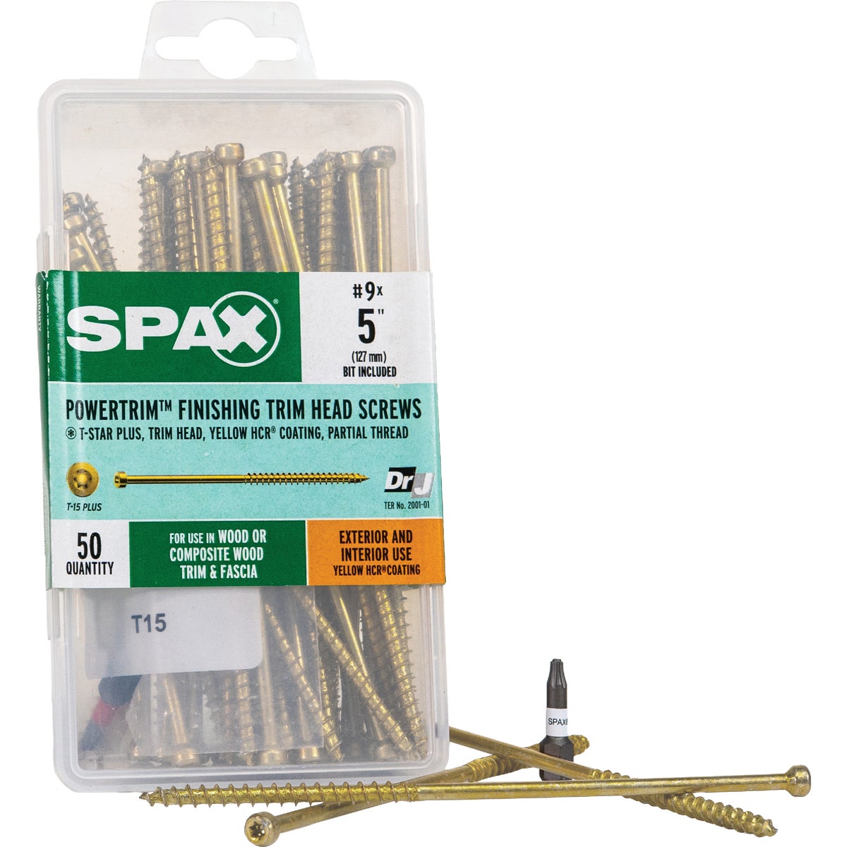 SPAX PowerTrim #9 x 5 In. T10 Plus Cylindric Head HCR (Exterior Rated) White Trim Screw (100-Ct.)