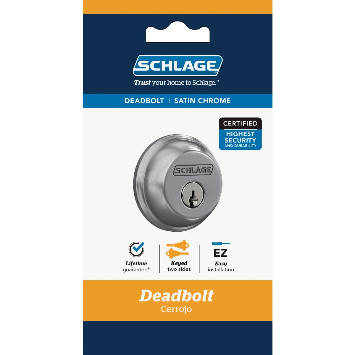 Schlage Light-Duty Commercial Satin Chrome Double Cylinder Deadbolt Image 2