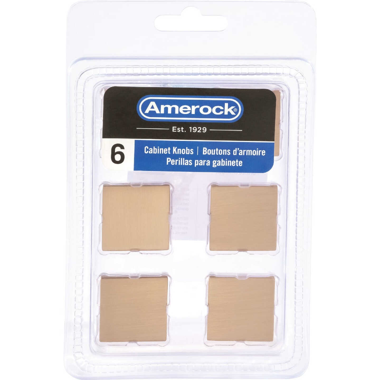 Amerock Monument 1.1875 In. Square Champagne Bronze Cabinet Knob (6-Pack) Image 2