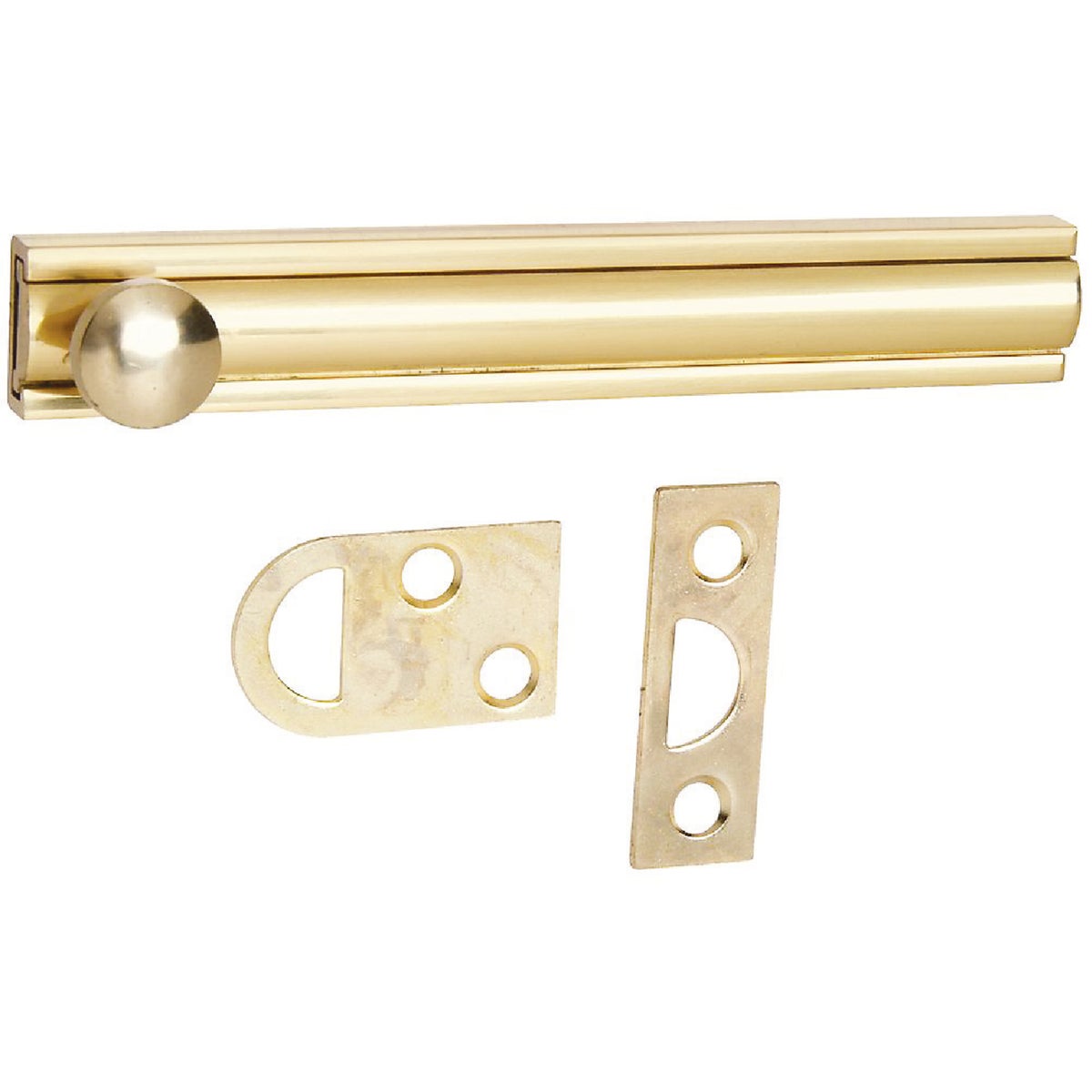 National Hardware Gallery Series 4 In. Polished Brass Door Surface Bolt