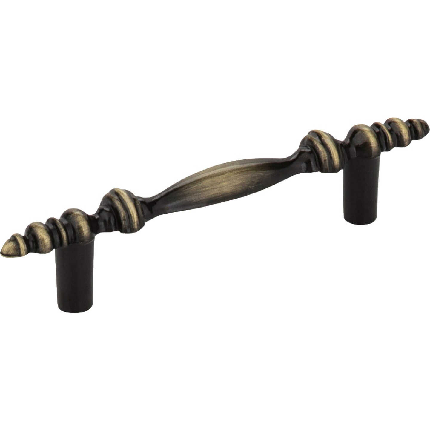 Elements Kingsport 4-3/8 In. Overall Length Brushed Antique Brass Baroque Cabinet Pull Image 1