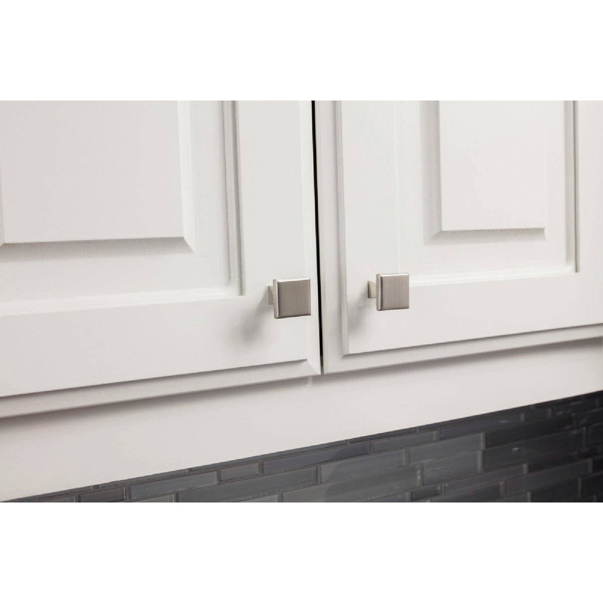 KasaWare 1 In. Diameter Satin Nickel Flared Foot Square Knob (10-Pack) Image 2