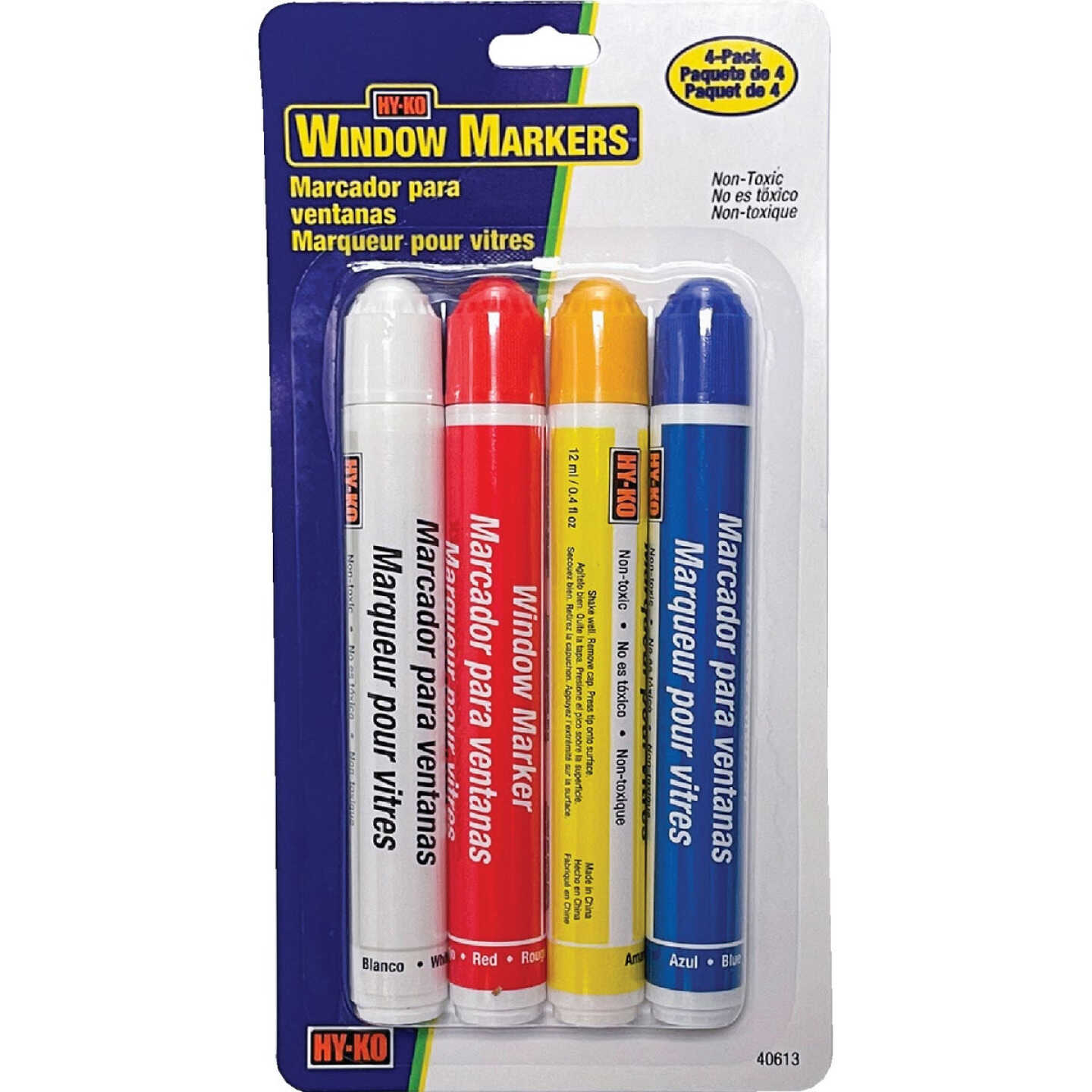 Hy-Ko Red/Blue/White/Yellow Window Marker (4-Pack) Image 1