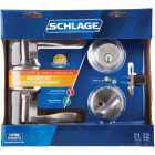 Schlage Accent Satin Nickel Single Cylinder Deadbolt & Door Lever Combo Lockset Image 2