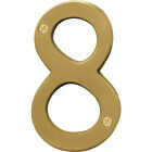 Hy-Ko 4 In. Brushed Brass Number 8 Image 1