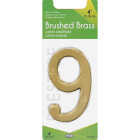 Hy-Ko 4 In. Brushed Brass Number 9 Image 2