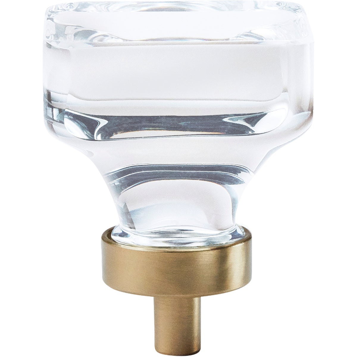 Amerock Glacio Square Clear/Golden Champagne Cabinet Knob