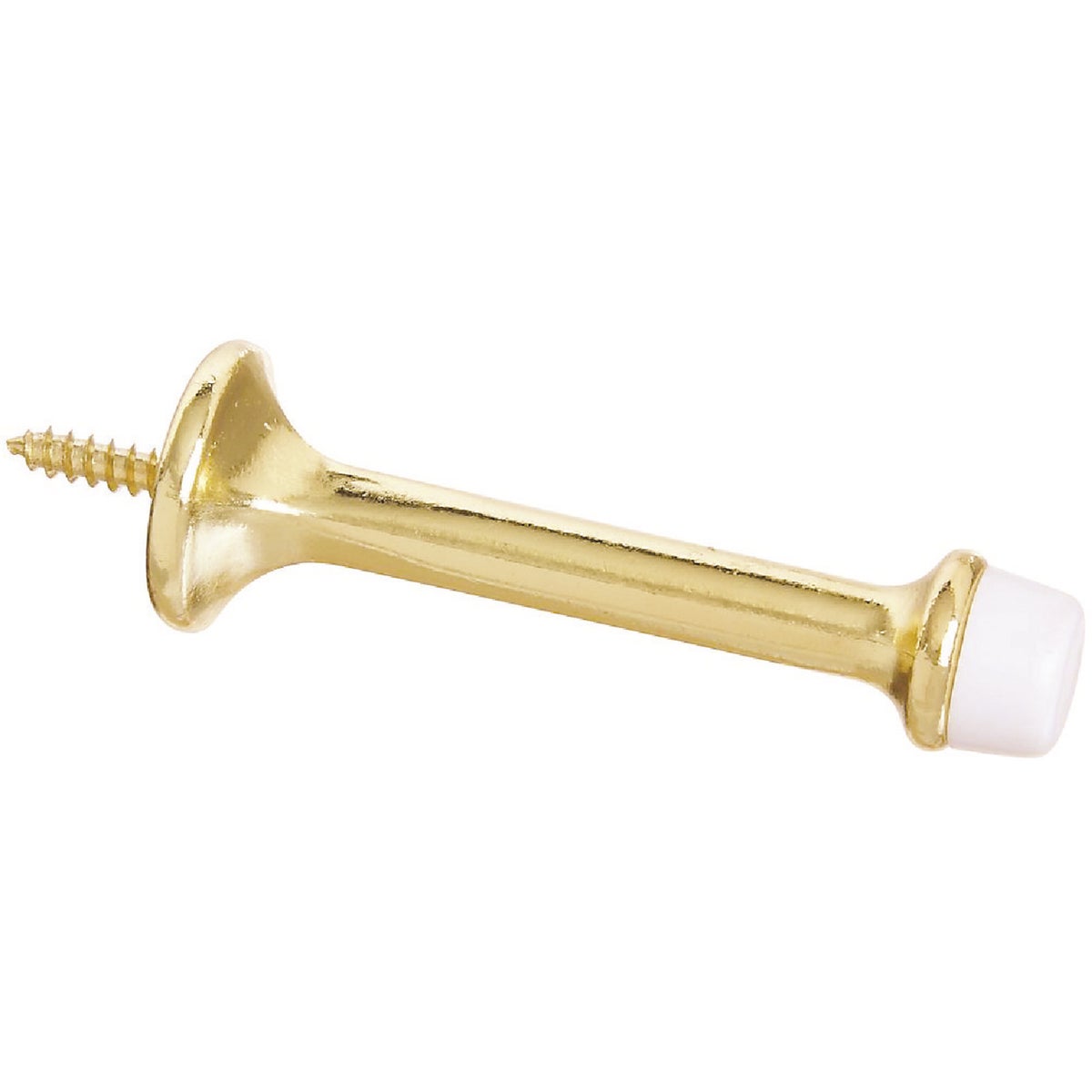 National Hardware Heavy Duty 3 In. Rigid Door Stop, Bright Brass Image 1