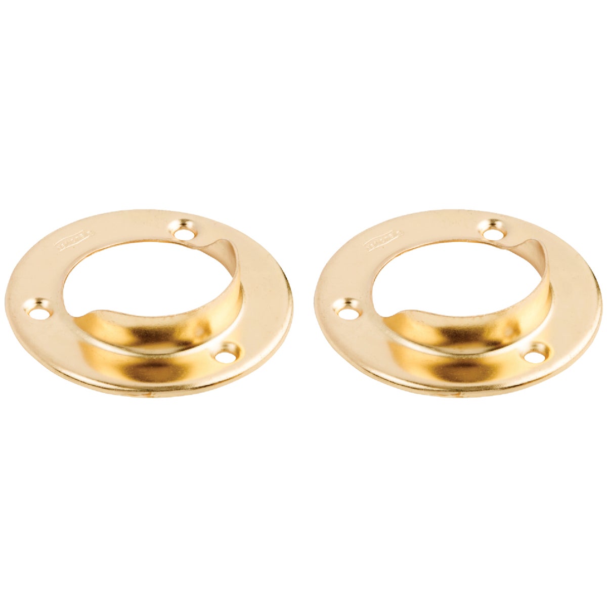 National Hardware 1-3/8 In. Satin Brass Steel Closet Rod Socket (2-Pack) Image 1