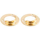 National Hardware 1-3/8 In. Satin Brass Steel Closet Rod Socket (2-Pack) Image 1