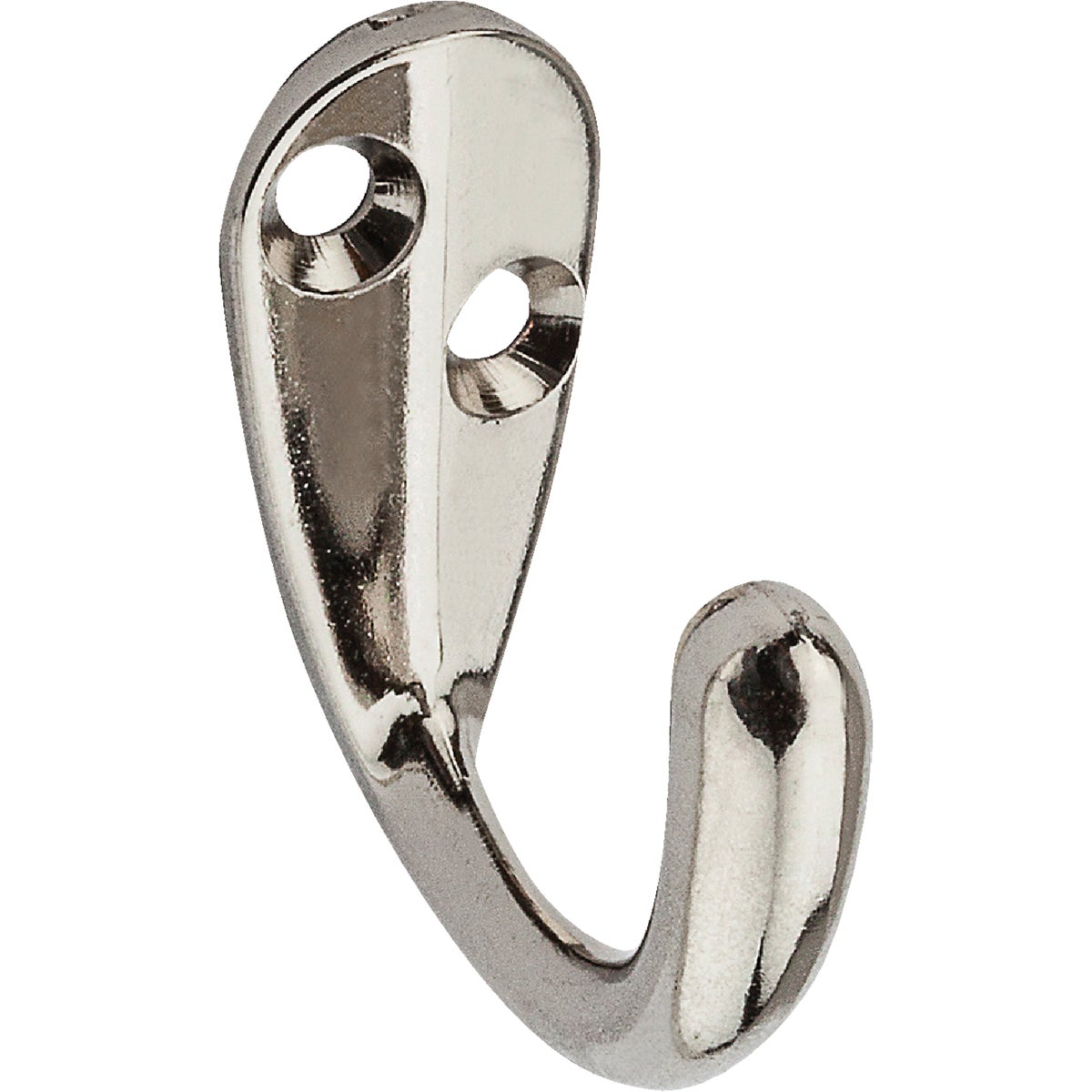 National Hardware Nickel Single Clothes Hook (2-Pack)
