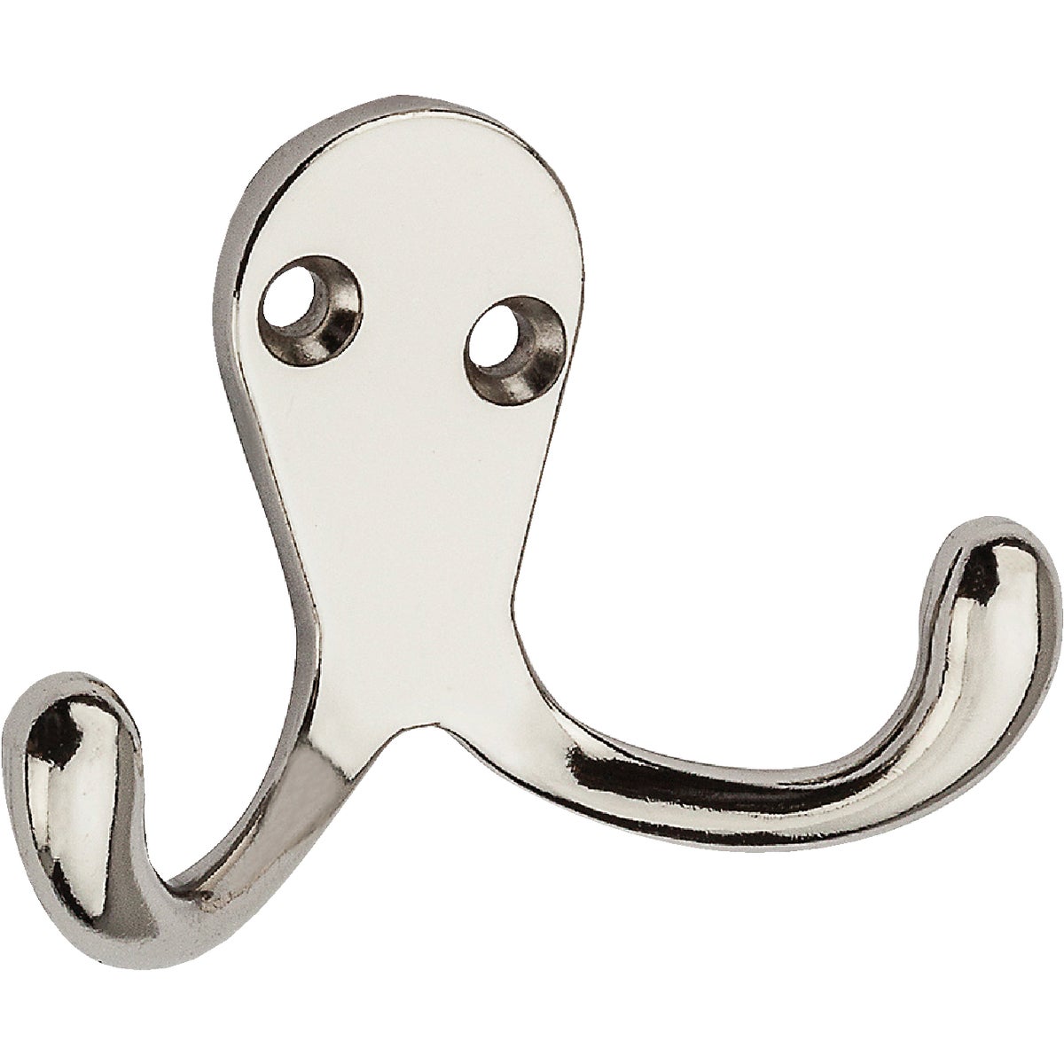 National Hardware Nickel Double Clothes Hook (2-Pack)